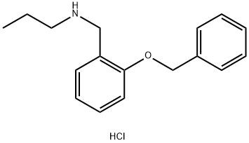 {[2-(benzyloxy)phenyl]methyl}(propyl)amine hydrochloride Struktur