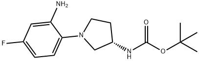 (S)-tert-Butyl 1-(2-amino-4-fluorophenyl)pyrrolidin-3-ylcarbamate Struktur