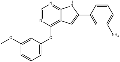 3-(4-(3-methoxyphenoxy)-7H-pyrrolo[2,3-d]pyrimidin-6-yl)aniline Struktur