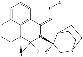 (3aS)-3,3-dideuterio-2-[(3S)-3-deuterio-1-azabicyclo[2.2.2]octan-3-yl]-3a,4,5,6-tetrahydrobenzo[de]isoquinolin-1-one:hydrochloride Struktur