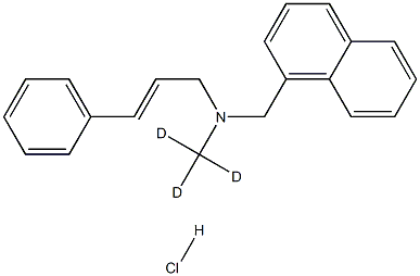 (E)-N-(naphthalen-1-ylmethyl)-3-phenyl-N-(trideuteriomethyl)prop-2-en-1-amine:hydrochloride Struktur