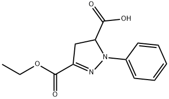 3-(ethoxycarbonyl)-1-phenyl-4,5-dihydro-1H-pyrazole-5-carboxylic acid Struktur