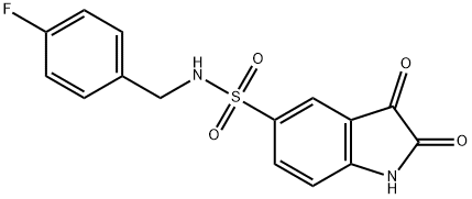 N-(4-fluorobenzyl)-2,3-dioxoindoline-5-sulfonamide Struktur