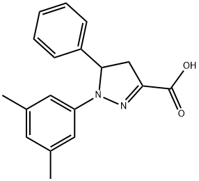 1-(3,5-dimethylphenyl)-5-phenyl-4,5-dihydro-1H-pyrazole-3-carboxylic acid Struktur