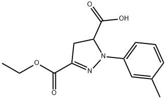 3-(ethoxycarbonyl)-1-(3-methylphenyl)-4,5-dihydro-1H-pyrazole-5-carboxylic acid Struktur