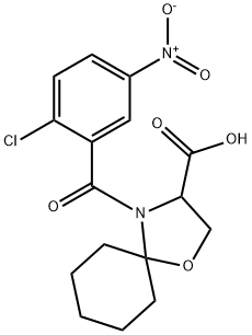 4-(2-chloro-5-nitrobenzoyl)-1-oxa-4-azaspiro[4.5]decane-3-carboxylic acid, 1326809-34-0, 結(jié)構(gòu)式