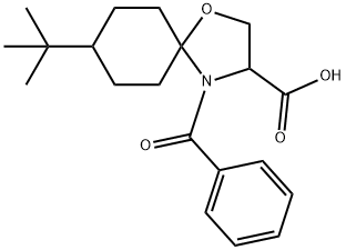 4-benzoyl-8-tert-butyl-1-oxa-4-azaspiro[4.5]decane-3-carboxylic acid Struktur