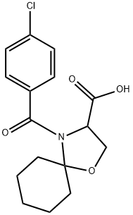 4-(4-chlorobenzoyl)-1-oxa-4-azaspiro[4.5]decane-3-carboxylic acid Struktur