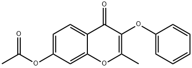 2-methyl-4-oxo-3-phenoxy-4H-chromen-7-yl acetate Struktur