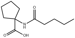 Cyclopentanecarboxylic acid, 1-[(1-oxopentyl)amino]- Struktur