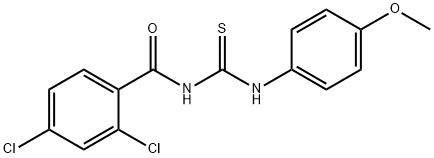 2,4-dichloro-N-{[(4-methoxyphenyl)amino]carbonothioyl}benzamide Struktur