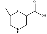 6,6-dimethylmorpholine-2-carboxylic acid Struktur