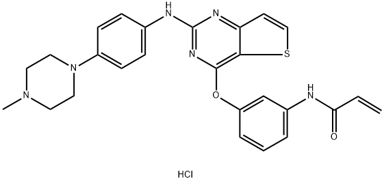 N-(3-((2-((4-(4-methylpiperazin-1-yl)phenyl)amino)thieno[3,2-d]pyrimidin-4-yl)oxy)phenyl)acrylamide Struktur