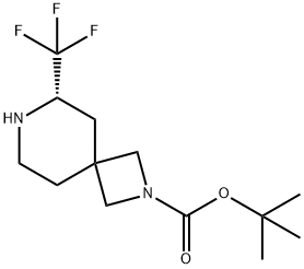 tert-butyl (S)-6-(trifluoromethyl)-2,7-diazaspiro[3.5]nonane-2-carboxylate Struktur