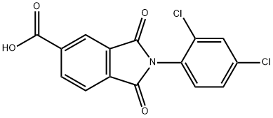 2-(2,4-dichlorophenyl)-1,3-dioxo-2,3-dihydro-1H-isoindole-5-carboxylic acid Struktur