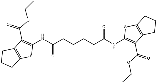 diethyl 2,2'-[(1,6-dioxo-1,6-hexanediyl)di(imino)]bis(5,6-dihydro-4H-cyclopenta[b]thiophene-3-carboxylate) Struktur