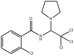 2-chloro-N-(2,2,2-trichloro-1-(pyrrolidin-1-yl)ethyl)benzamide Struktur