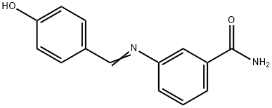 3-[(4-hydroxybenzylidene)amino]benzamide Struktur