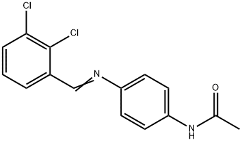 N-{4-[(2,3-dichlorobenzylidene)amino]phenyl}acetamide Struktur