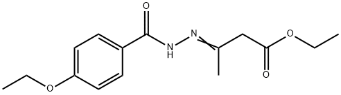 ethyl 3-[(4-ethoxybenzoyl)hydrazono]butanoate Struktur