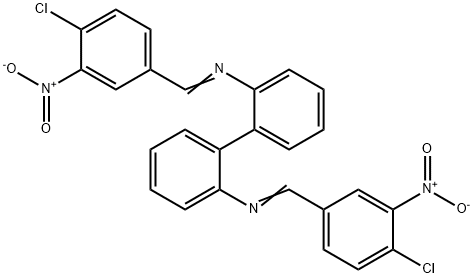 N,N'-bis(4-chloro-3-nitrobenzylidene)-2,2'-biphenyldiamine Struktur