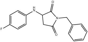 1-benzyl-3-((4-fluorophenyl)amino)pyrrolidine-2,5-dione Struktur