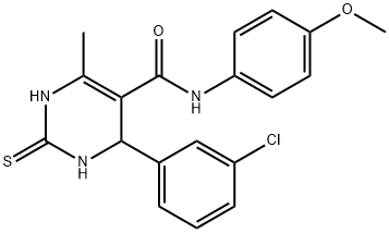 4-(3-chlorophenyl)-N-(4-methoxyphenyl)-6-methyl-2-thioxo-1,2,3,4-tetrahydropyrimidine-5-carboxamide Struktur