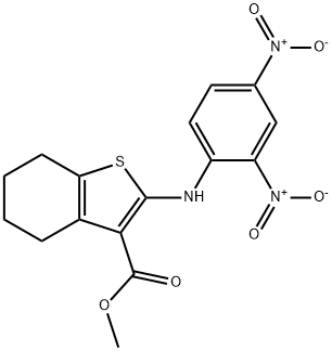 methyl 2-[(2,4-dinitrophenyl)amino]-4,5,6,7-tetrahydro-1-benzothiophene-3-carboxylate Struktur