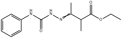 ethyl 3-[(anilinocarbonyl)hydrazono]-2-methylbutanoate Struktur