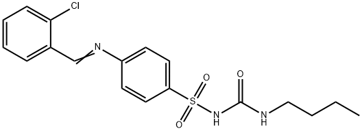 N-[(butylamino)carbonyl]-4-[(2-chlorobenzylidene)amino]benzenesulfonamide Struktur