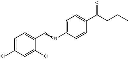 1-{4-[(2,4-dichlorobenzylidene)amino]phenyl}-1-butanone Struktur