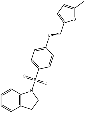 4-(2,3-dihydro-1H-indol-1-ylsulfonyl)-N-[(5-methyl-2-thienyl)methylene]aniline Struktur