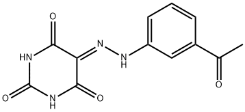 5-[(3-acetylphenyl)hydrazono]-2,4,6(1H,3H,5H)-pyrimidinetrione Struktur