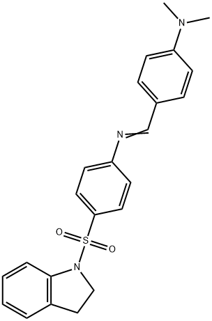 4-(2,3-dihydro-1H-indol-1-ylsulfonyl)-N-[4-(dimethylamino)benzylidene]aniline Struktur