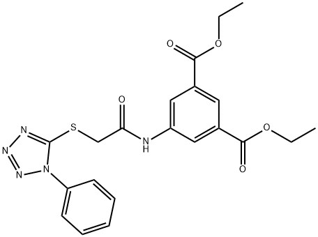 diethyl 5-(2-((1-phenyl-1H-tetrazol-5-yl)thio)acetamido)isophthalate Struktur