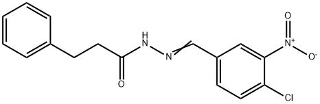 N'-(4-chloro-3-nitrobenzylidene)-3-phenylpropanohydrazide Struktur