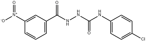 N-(4-chlorophenyl)-2-(3-nitrobenzoyl)hydrazinecarboxamide Struktur