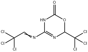 4-(2,2,2-Trichloro-ethylideneamino)-6-trichloromethyl-5,6-dihydro-[1,3,5]oxadiazin-2-one Struktur