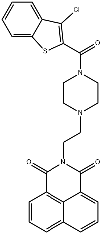 2-(2-(4-(3-chlorobenzo[b]thiophene-2-carbonyl)piperazin-1-yl)ethyl)-1H-benzo[de]isoquinoline-1,3(2H)-dione Struktur