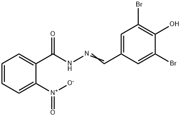 N'-[(E)-(3,5-dibromo-4-hydroxyphenyl)methylidene]-2-nitrobenzohydrazide Struktur