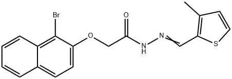 2-[(1-bromo-2-naphthyl)oxy]-N'-[(3-methyl-2-thienyl)methylene]acetohydrazide Struktur