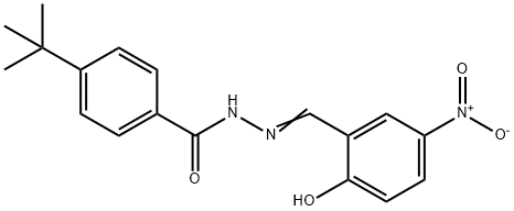 4-tert-butyl-N'-[(E)-(2-hydroxy-5-nitrophenyl)methylidene]benzohydrazide Struktur