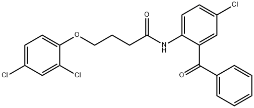 N-(2-benzoyl-4-chlorophenyl)-4-(2,4-dichlorophenoxy)butanamide Struktur