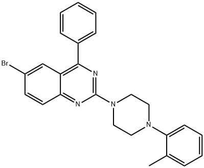 6-bromo-4-phenyl-2-(4-(o-tolyl)piperazin-1-yl)quinazoline Struktur