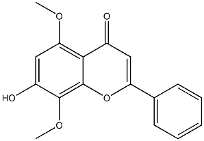 4H-1-Benzopyran-4-one, 7-hydroxy-5,8-dimethoxy-2-phenyl- Struktur