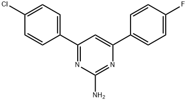 4-(4-chlorophenyl)-6-(4-fluorophenyl)pyrimidin-2-amine Struktur