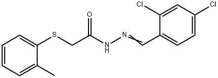 N'-[(E)-(2,4-dichlorophenyl)methylidene]-2-[(2-methylphenyl)sulfanyl]acetohydrazide Struktur