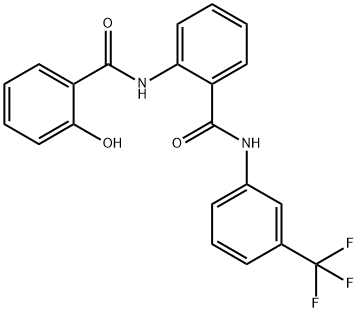 2-[(2-hydroxybenzoyl)amino]-N-[3-(trifluoromethyl)phenyl]benzamide Struktur