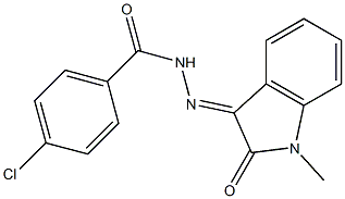 4-chloro-N'-[(3E)-1-methyl-2-oxo-1,2-dihydro-3H-indol-3-ylidene]benzohydrazide Struktur