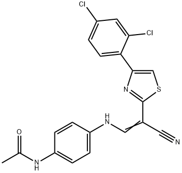 (Z)-N-(4-((2-cyano-2-(4-(2,4-dichlorophenyl)thiazol-2-yl)vinyl)amino)phenyl)acetamide Struktur